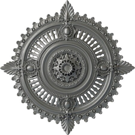 Ekena Millwork Haylynn Ceiling Medallion (Fits Canopies up to 1 1/4"), 29 1/8"OD x 1 1/4"ID x 4"P, Silver CM29HYSLS